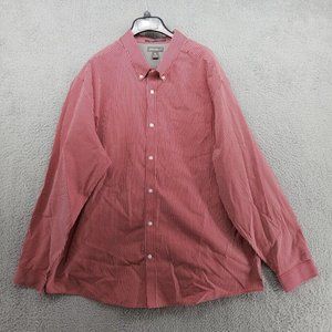 Eddie Bauer Shirt Mens 3XL Red Plaid Wrinkle Free Classic Fit Button Up Gorpcore